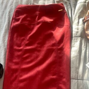 Marc Jacob’s Vibrant Red Suede Skirt